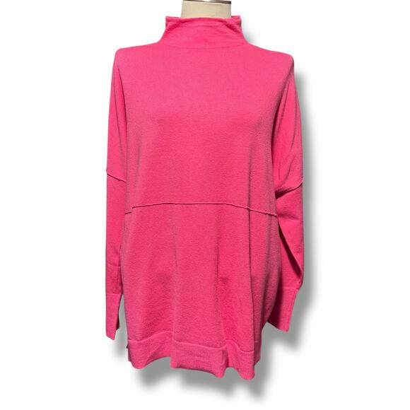 Mud Pie Rivers Mock Neck Sweater OSFM Pink - Picture 3 of 8